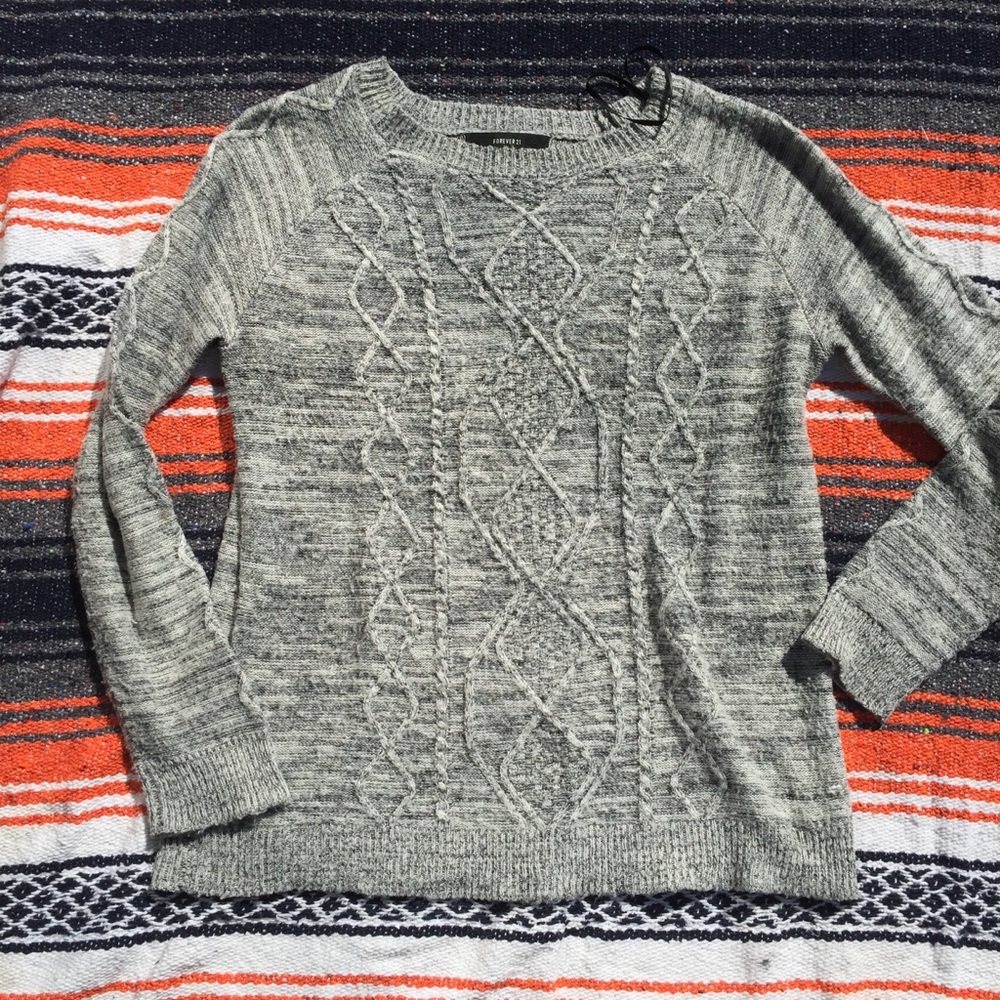 Forever 21 Grey Crew Neck Sweater